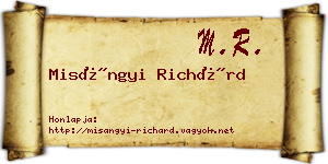 Misángyi Richárd névjegykártya